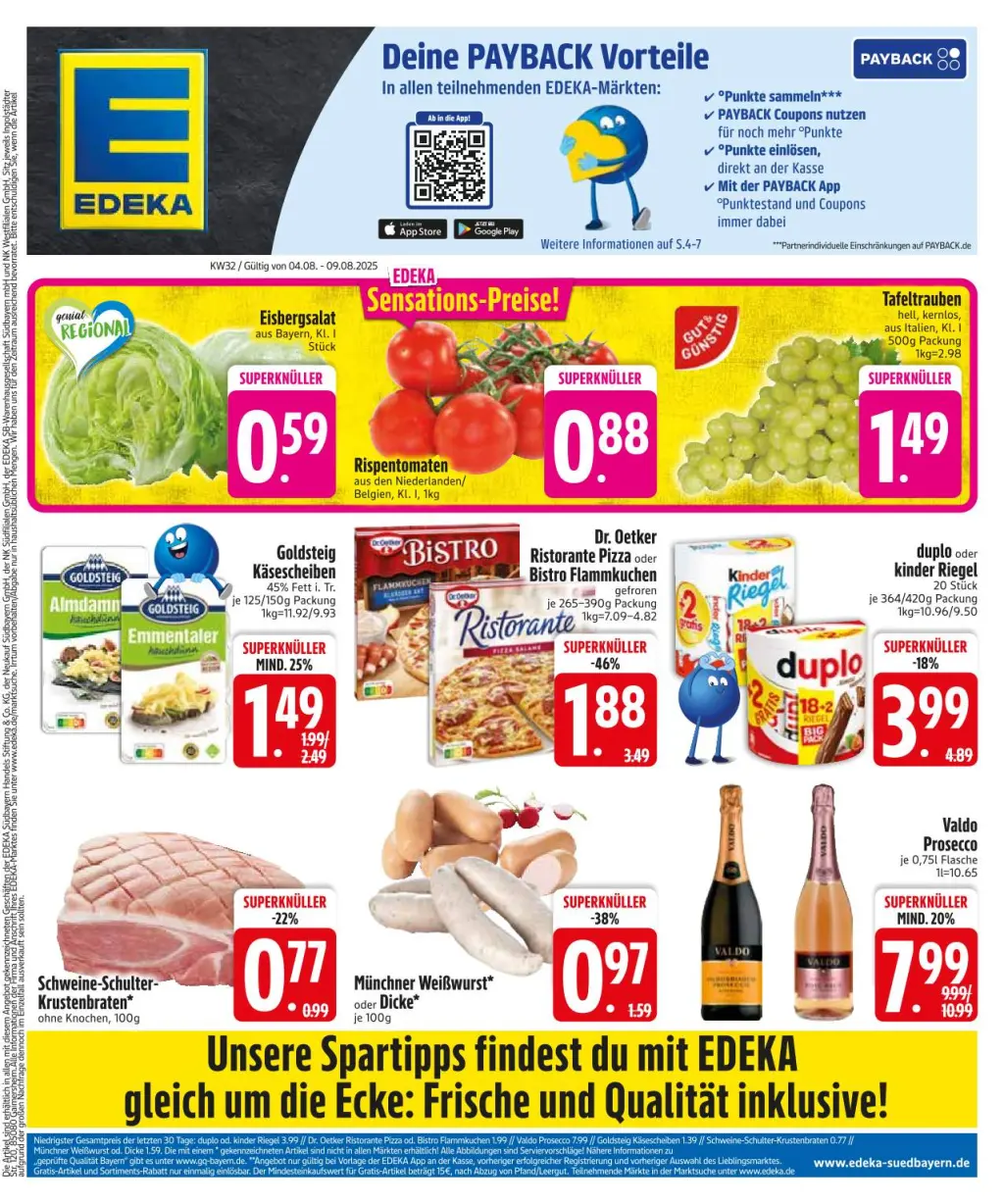 Edeka Prospekt KW32 mit aktuellen Angeboten und attraktiven Rabatten – günstige Lebensmittel, Sparen Sie bei Edeka Prospekt diese Woche!