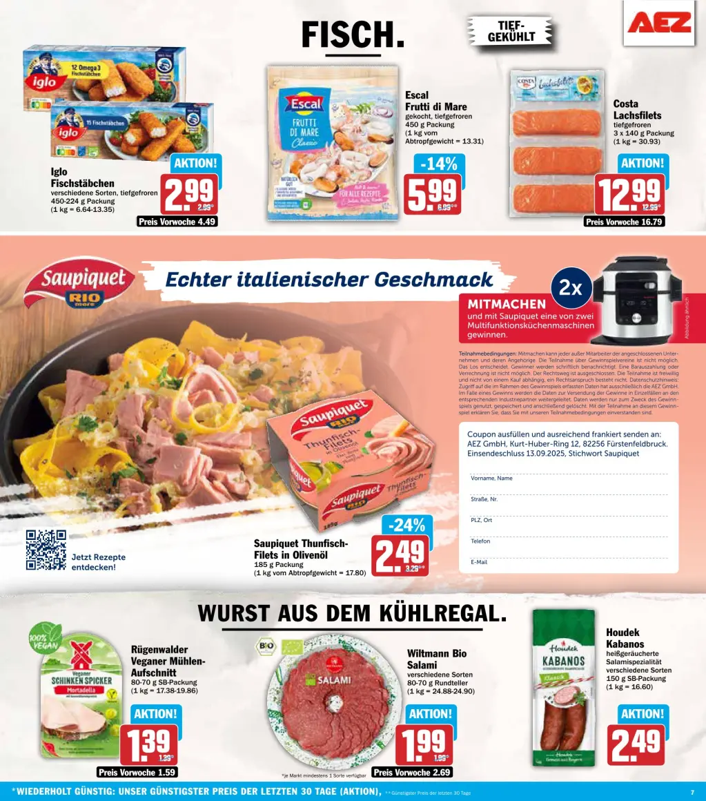 AEZ Prospekt KW36 mit aktuellen Angeboten und attraktiven Rabatten – günstige Lebensmittel, Sparen Sie bei AEZ Prospekt diese Woche!