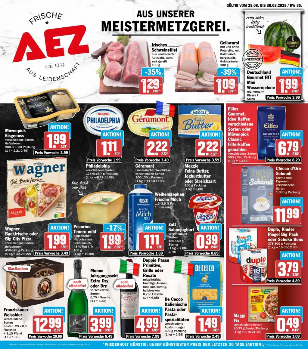 AEZ Prospekt KW35 mit aktuellen Angeboten und attraktiven Rabatten – günstige Lebensmittel, Sparen Sie bei AEZ Prospekt diese Woche!