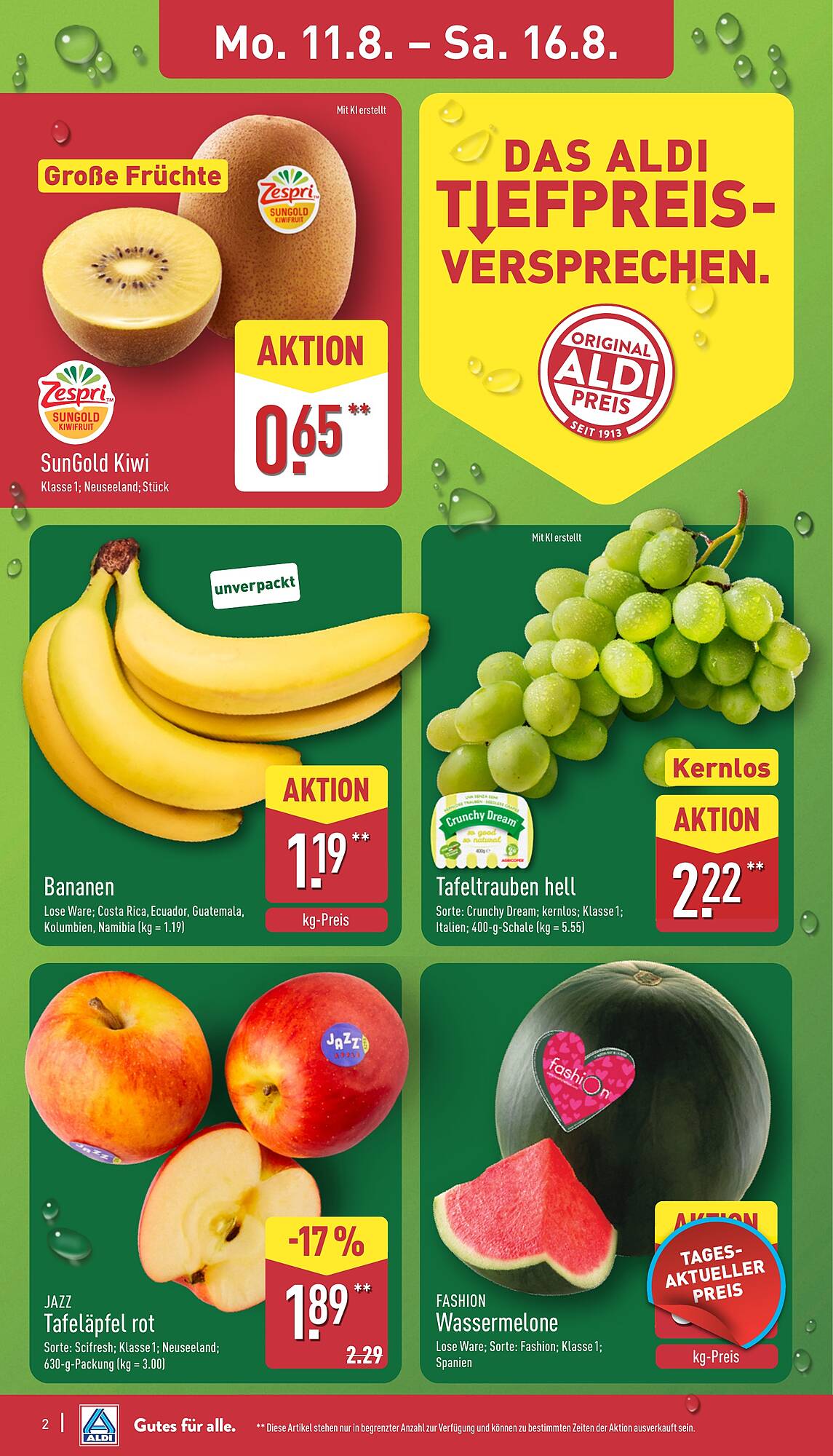 Aldi Nord Prospekt KW33 mit aktuellen Angeboten und attraktiven Rabatten – günstige Lebensmittel, Sparen Sie bei Aldi Nord Prospekt diese Woche!