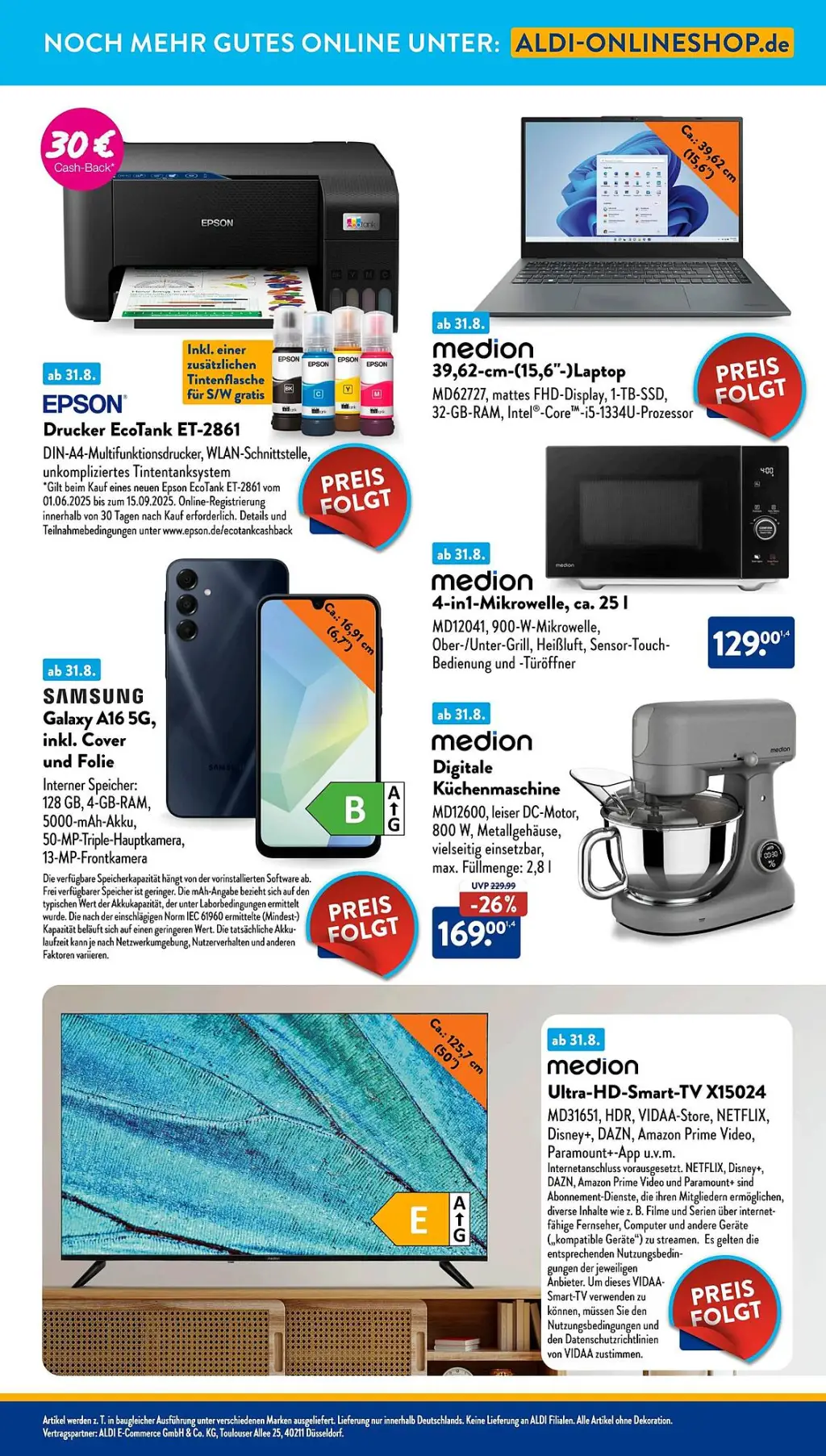 Aldi Süd Prospekt KW36 mit aktuellen Angeboten und attraktiven Rabatten – günstige Lebensmittel, Sparen Sie bei Aldi Süd Prospekt diese Woche!