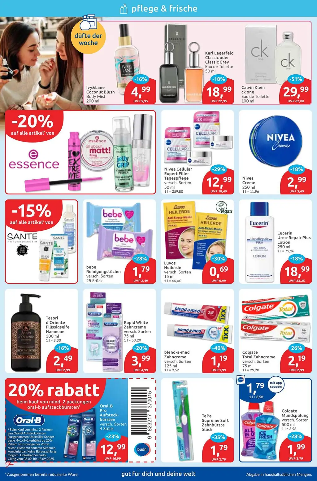 Budni Prospekt KW37 mit aktuellen Angeboten und attraktiven Rabatten – günstige Lebensmittel, Sparen Sie bei Budni Prospekt diese Woche!