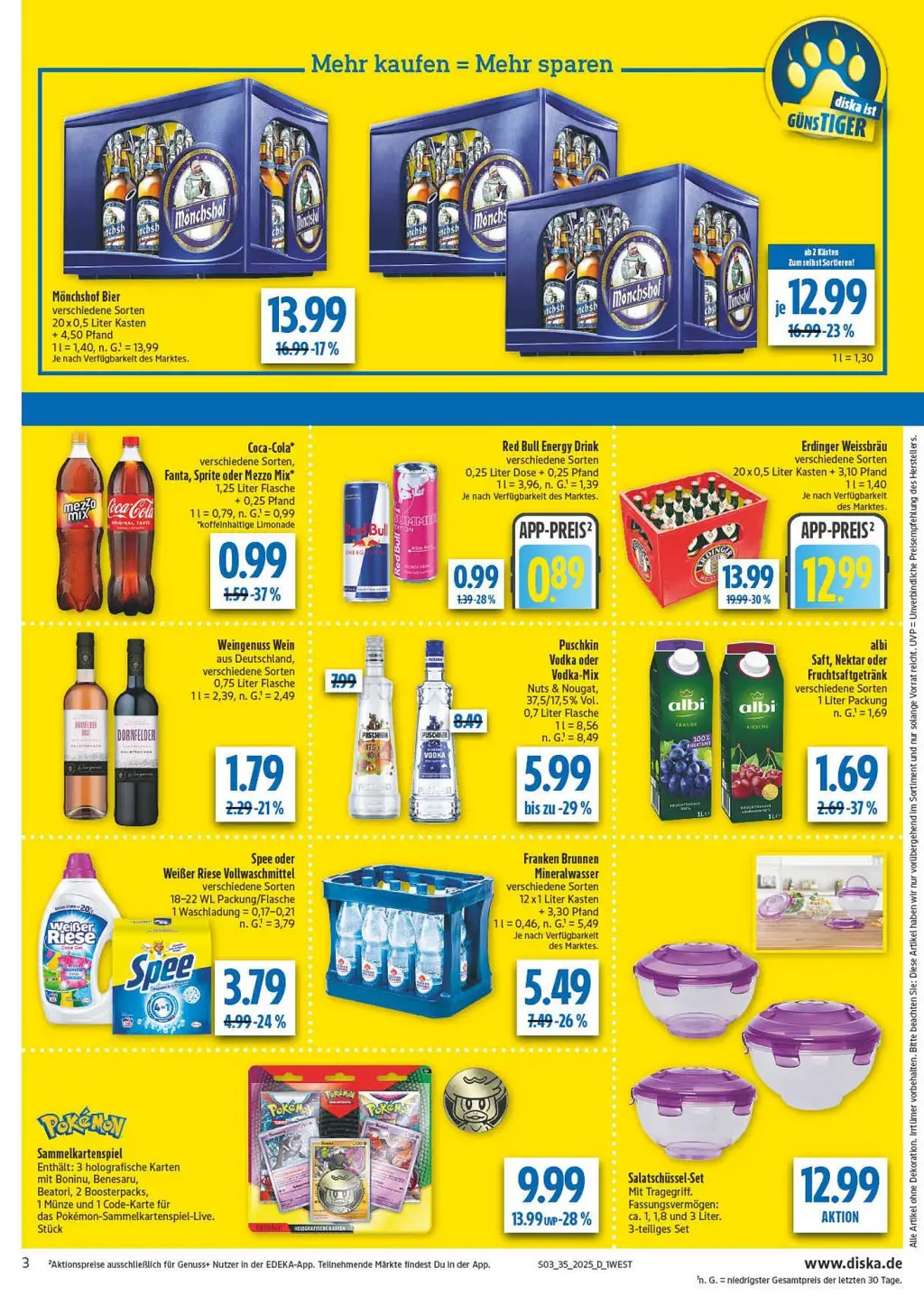 diska Prospekt KW35 mit aktuellen Angeboten und attraktiven Rabatten – günstige Lebensmittel, Sparen Sie bei diska Prospekt diese Woche!
