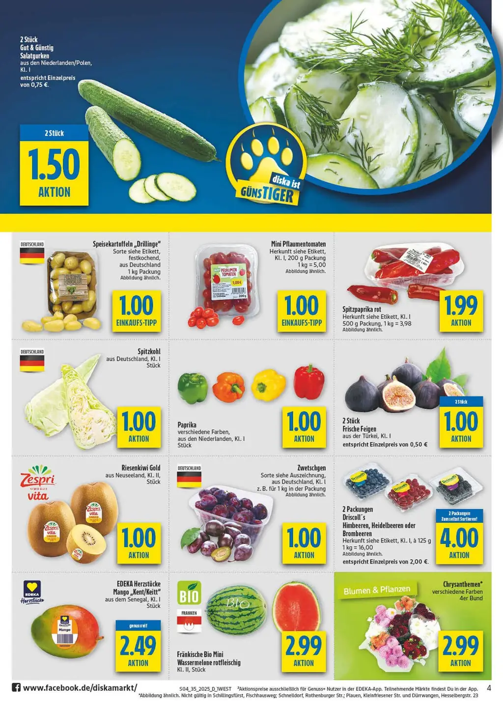 diska Prospekt KW35 mit aktuellen Angeboten und attraktiven Rabatten – günstige Lebensmittel, Sparen Sie bei diska Prospekt diese Woche!