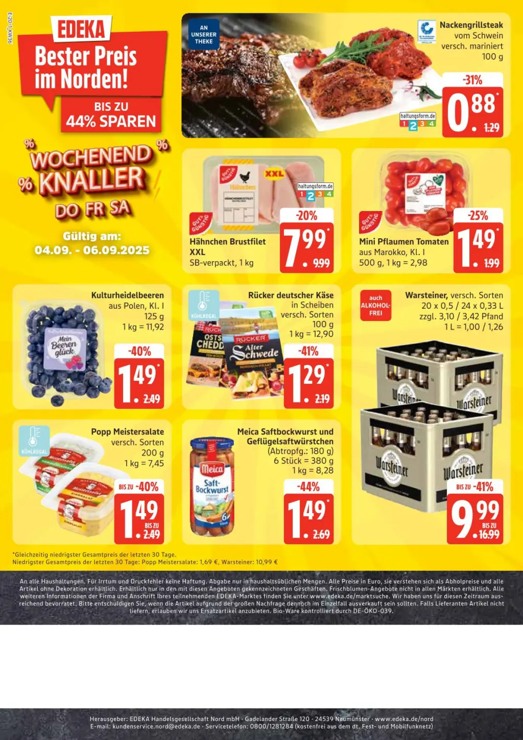 Edeka Prospekt KW36 mit aktuellen Angeboten und attraktiven Rabatten – günstige Lebensmittel, Sparen Sie bei Edeka Prospekt diese Woche!