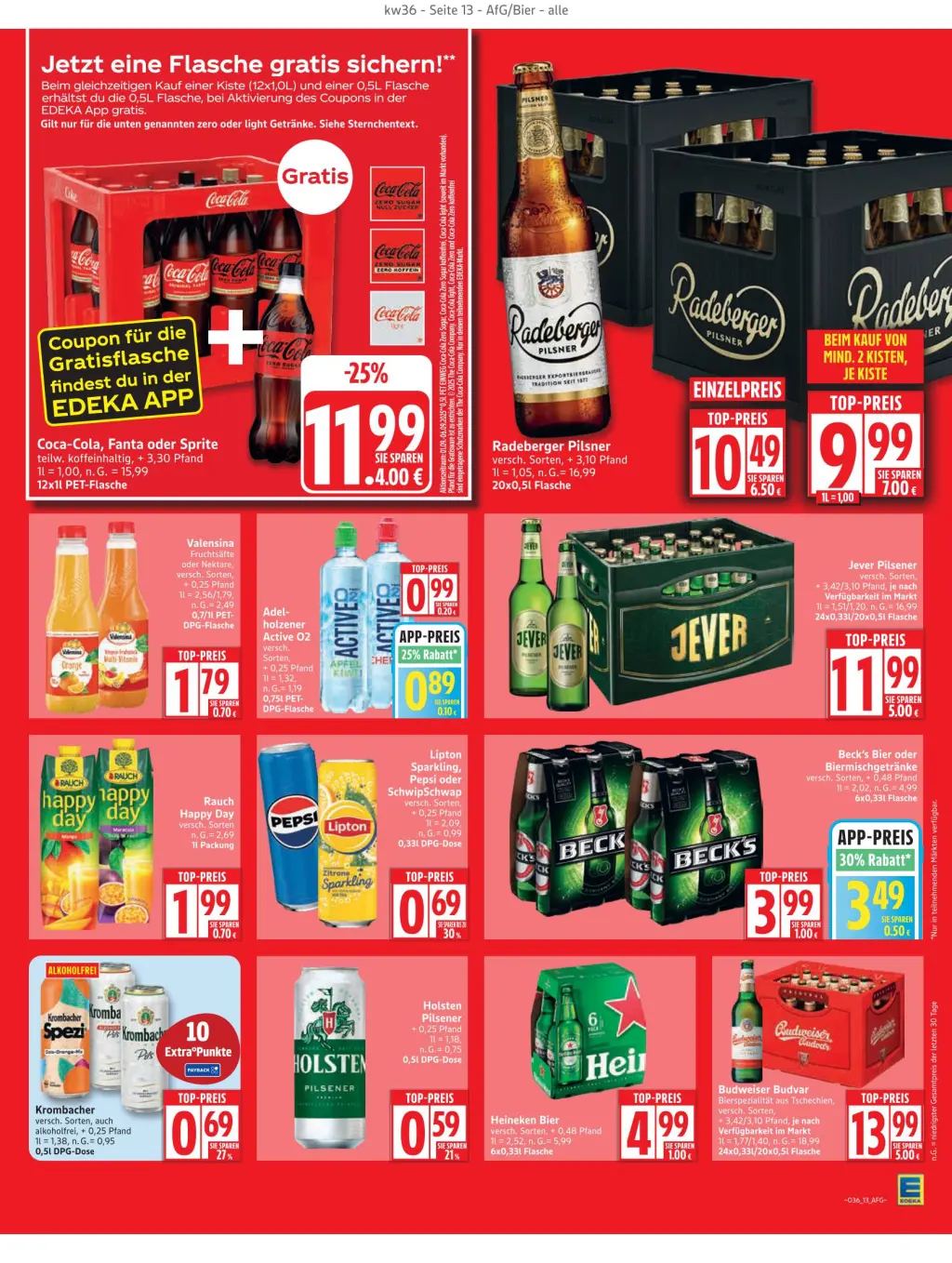 Edeka Prospekt KW36 mit aktuellen Angeboten und attraktiven Rabatten – günstige Lebensmittel, Sparen Sie bei Edeka Prospekt diese Woche!