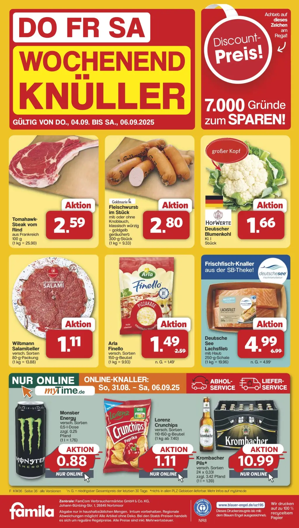 Famila Prospekt KW36 mit aktuellen Angeboten und attraktiven Rabatten – günstige Lebensmittel, Sparen Sie bei Famila Prospekt diese Woche!
