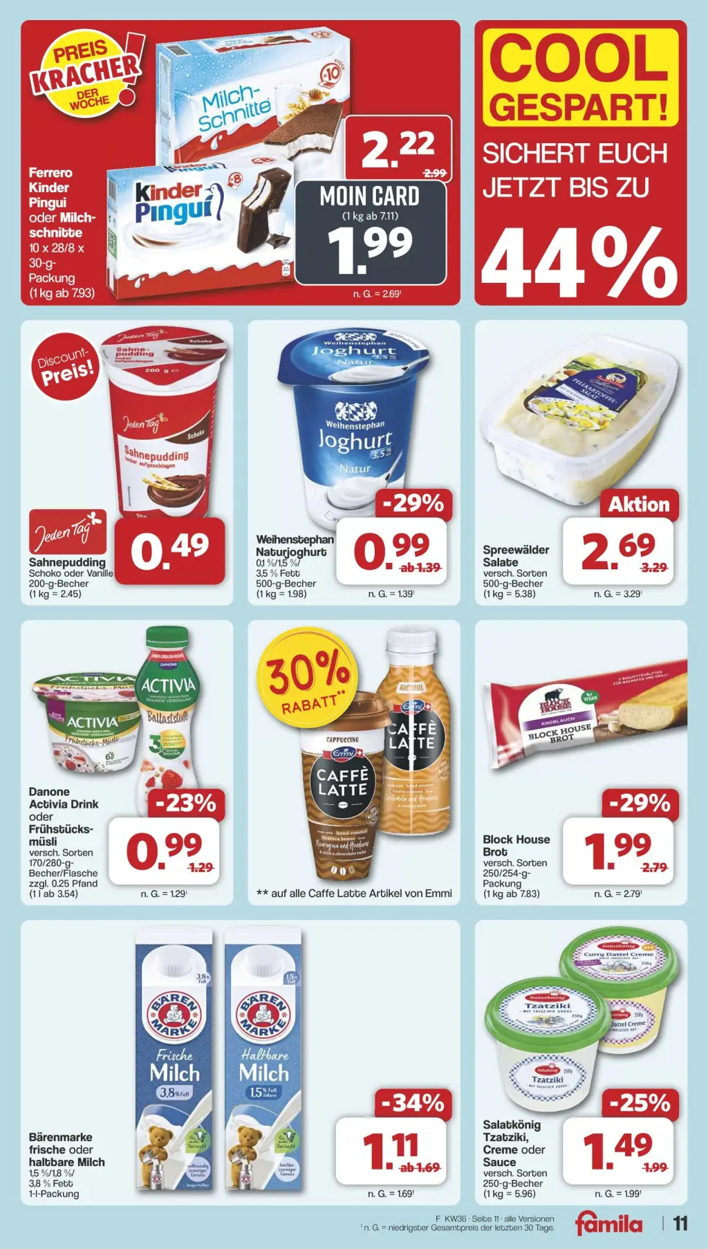Famila Prospekt KW36 mit aktuellen Angeboten und attraktiven Rabatten – günstige Lebensmittel, Sparen Sie bei Famila Prospekt diese Woche!