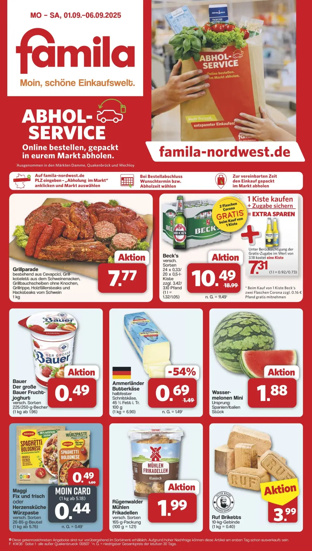 Famila Prospekt KW36 mit aktuellen Angeboten und attraktiven Rabatten – günstige Lebensmittel, Sparen Sie bei Famila Prospekt diese Woche!