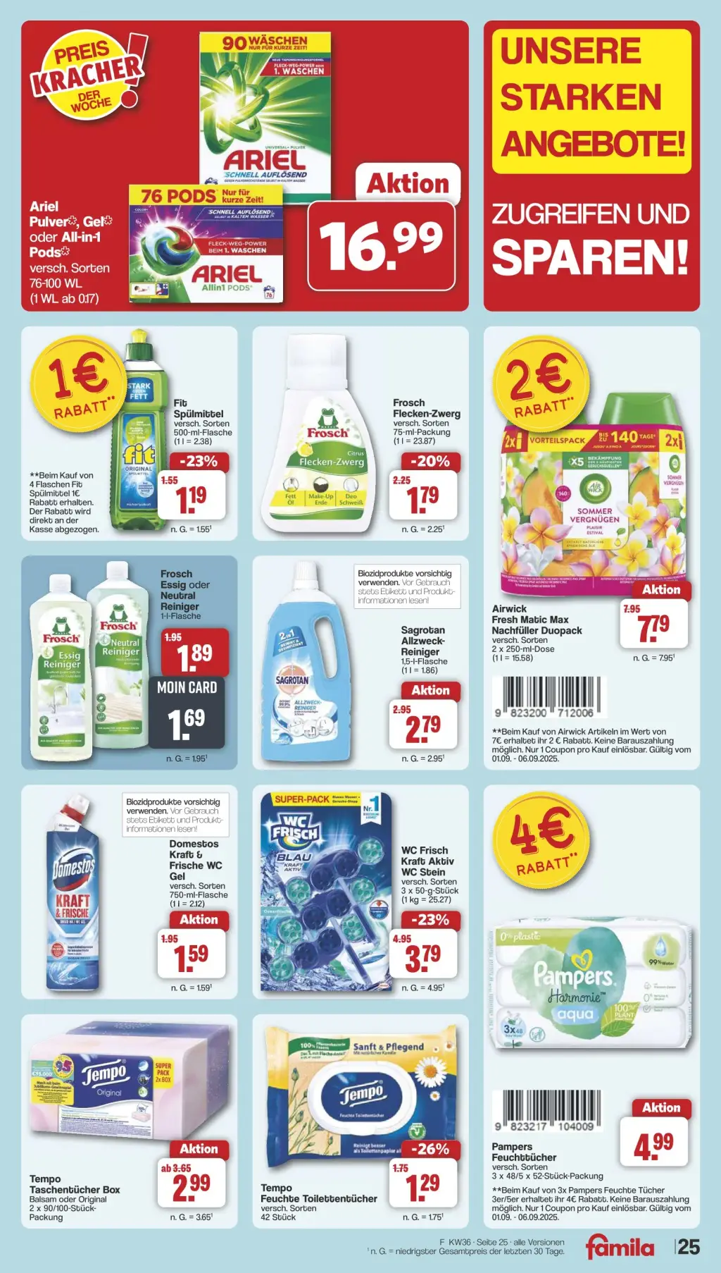 Famila Prospekt KW36 mit aktuellen Angeboten und attraktiven Rabatten – günstige Lebensmittel, Sparen Sie bei Famila Prospekt diese Woche!