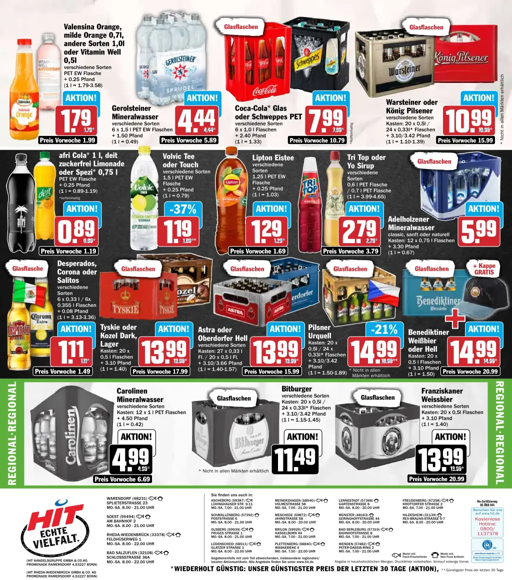 Hit Prospekt KW35 mit aktuellen Angeboten und attraktiven Rabatten – günstige Lebensmittel, Sparen Sie bei Hit Prospekt diese Woche!