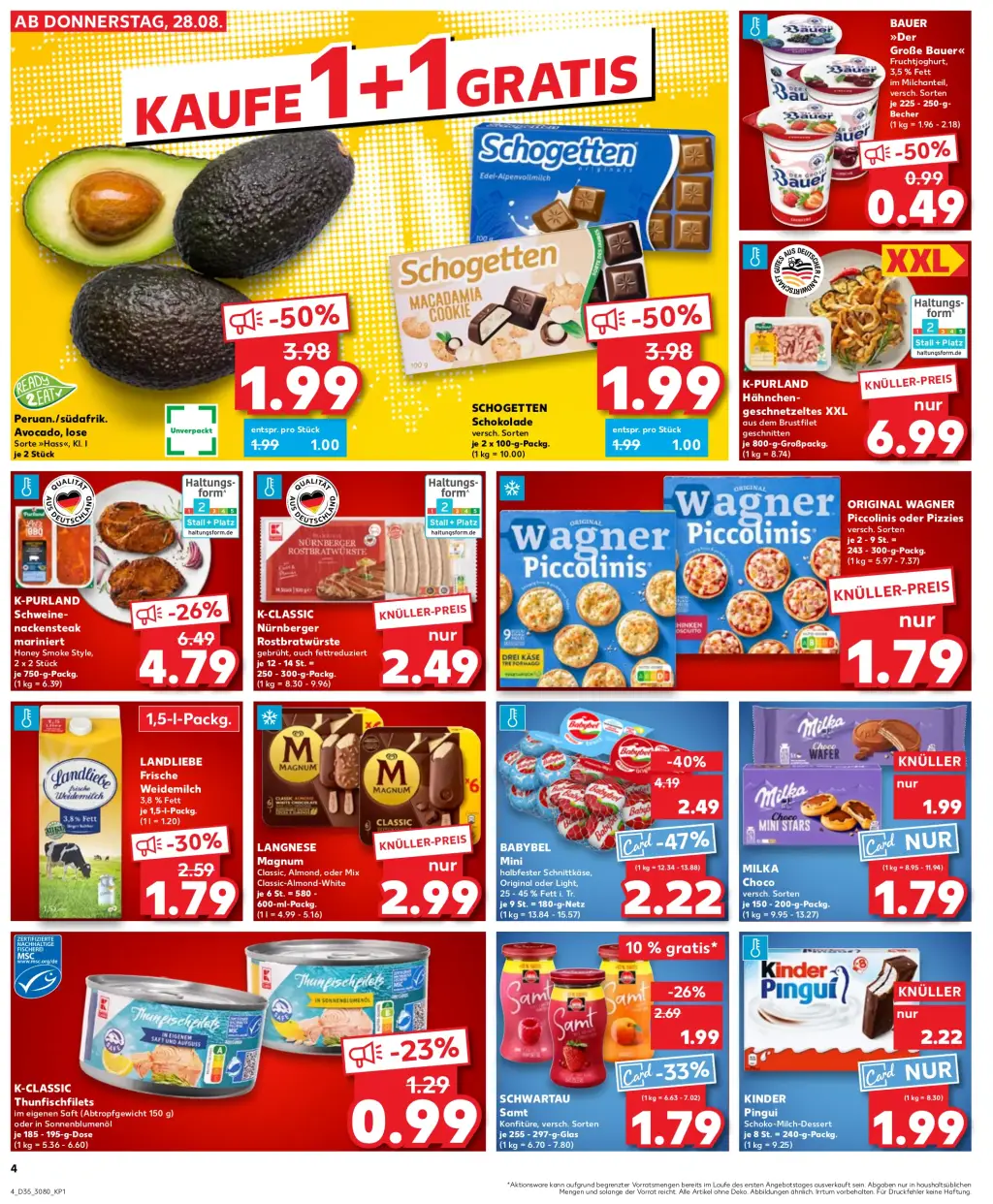 Kaufland Prospekt KW35 mit aktuellen Angeboten und attraktiven Rabatten – günstige Lebensmittel, Sparen Sie bei Kaufland Prospekt diese Woche!