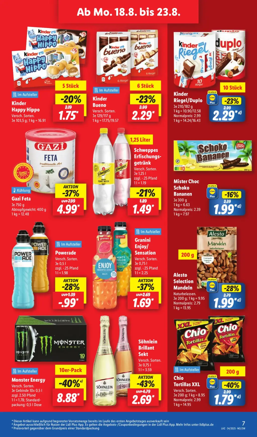 Lidl Prospekt KW34 mit aktuellen Angeboten und attraktiven Rabatten – günstige Lebensmittel, Sparen Sie bei Lidl Prospekt diese Woche!