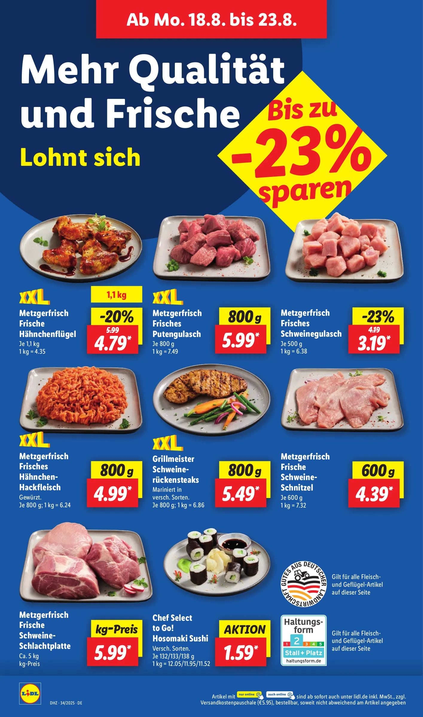 Lidl Prospekt KW34 mit aktuellen Angeboten und attraktiven Rabatten – günstige Lebensmittel, Sparen Sie bei Lidl Prospekt diese Woche!