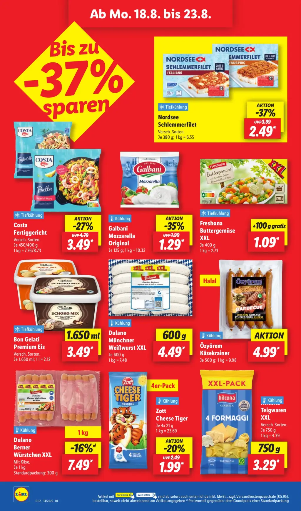 Lidl Prospekt KW34 mit aktuellen Angeboten und attraktiven Rabatten – günstige Lebensmittel, Sparen Sie bei Lidl Prospekt diese Woche!