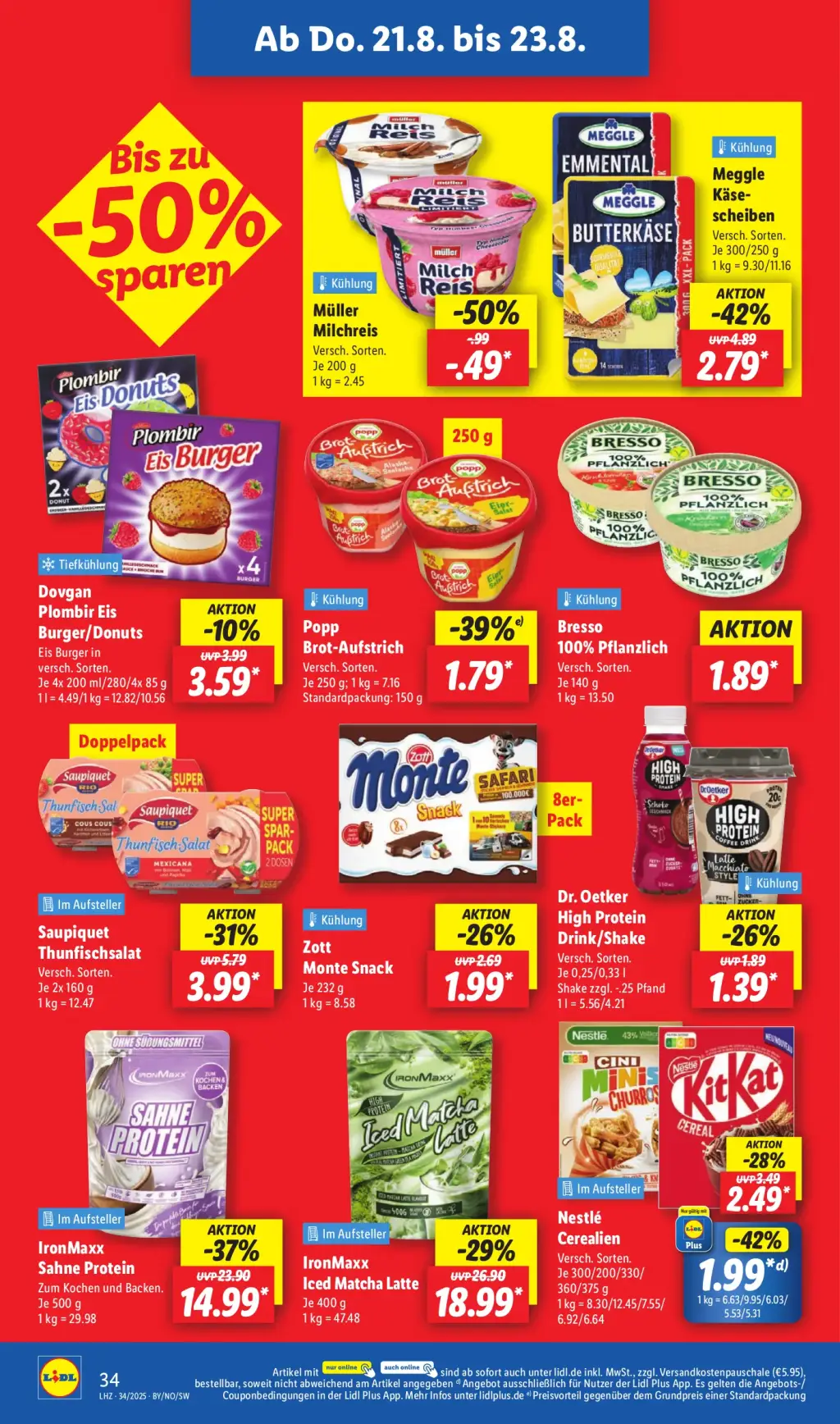 Lidl Prospekt KW34 mit aktuellen Angeboten und attraktiven Rabatten – günstige Lebensmittel, Sparen Sie bei Lidl Prospekt diese Woche!