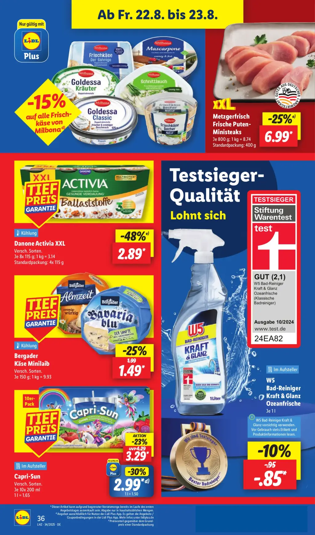 Lidl Prospekt KW34 mit aktuellen Angeboten und attraktiven Rabatten – günstige Lebensmittel, Sparen Sie bei Lidl Prospekt diese Woche!