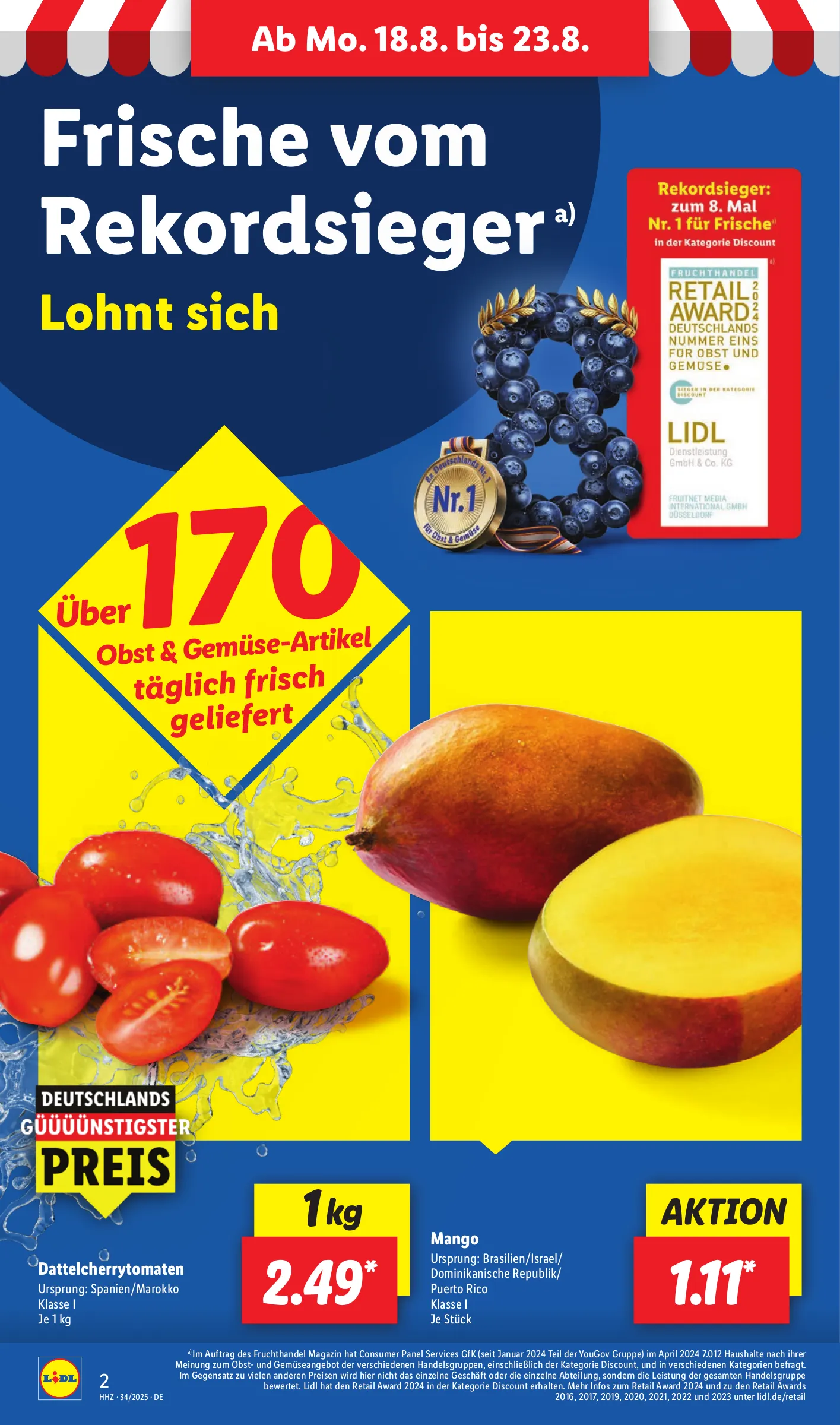 Lidl Prospekt KW34 mit aktuellen Angeboten und attraktiven Rabatten – günstige Lebensmittel, Sparen Sie bei Lidl Prospekt diese Woche!