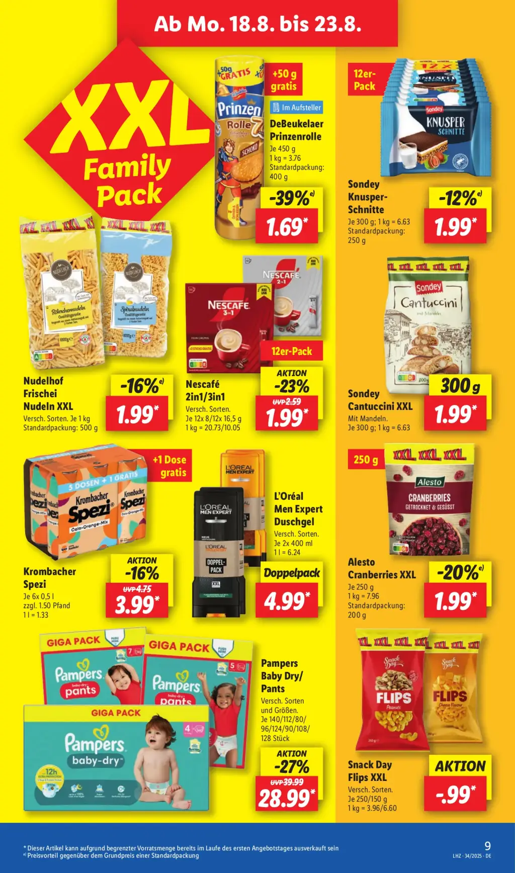 Lidl Prospekt KW34 mit aktuellen Angeboten und attraktiven Rabatten – günstige Lebensmittel, Sparen Sie bei Lidl Prospekt diese Woche!