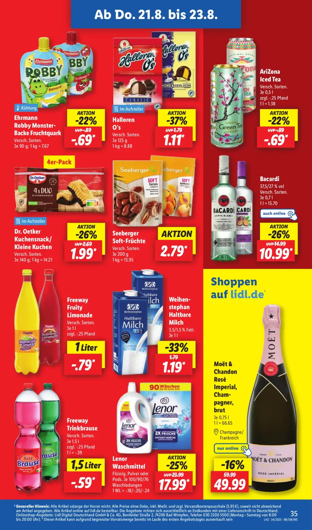 Lidl Prospekt KW34 mit aktuellen Angeboten und attraktiven Rabatten – günstige Lebensmittel, Sparen Sie bei Lidl Prospekt diese Woche!