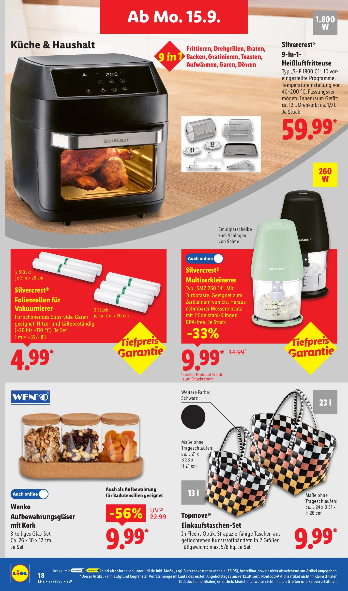 Lidl Prospekt KW38 mit aktuellen Angeboten und attraktiven Rabatten – günstige Lebensmittel, Sparen Sie bei Lidl Prospekt diese Woche!