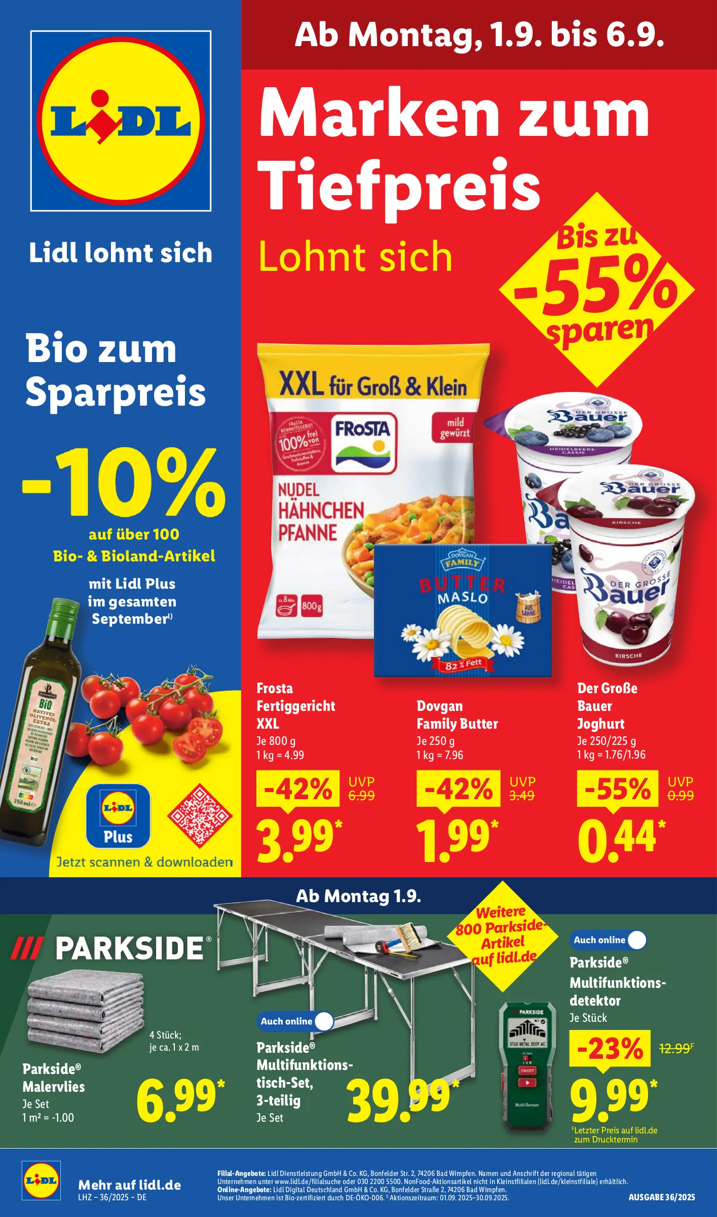Lidl Prospekt KW36 mit aktuellen Angeboten und attraktiven Rabatten – günstige Lebensmittel, Sparen Sie bei Lidl Prospekt diese Woche!