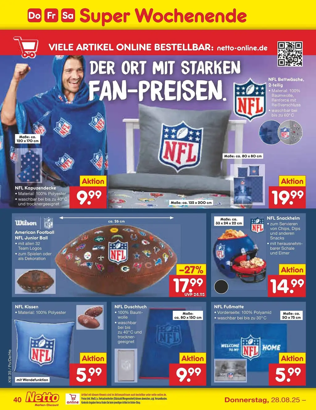 Netto Marken-Discount Prospekt KW35 mit aktuellen Angeboten und attraktiven Rabatten – günstige Lebensmittel, Sparen Sie bei Netto Marken-Discount Prospekt diese Woche!