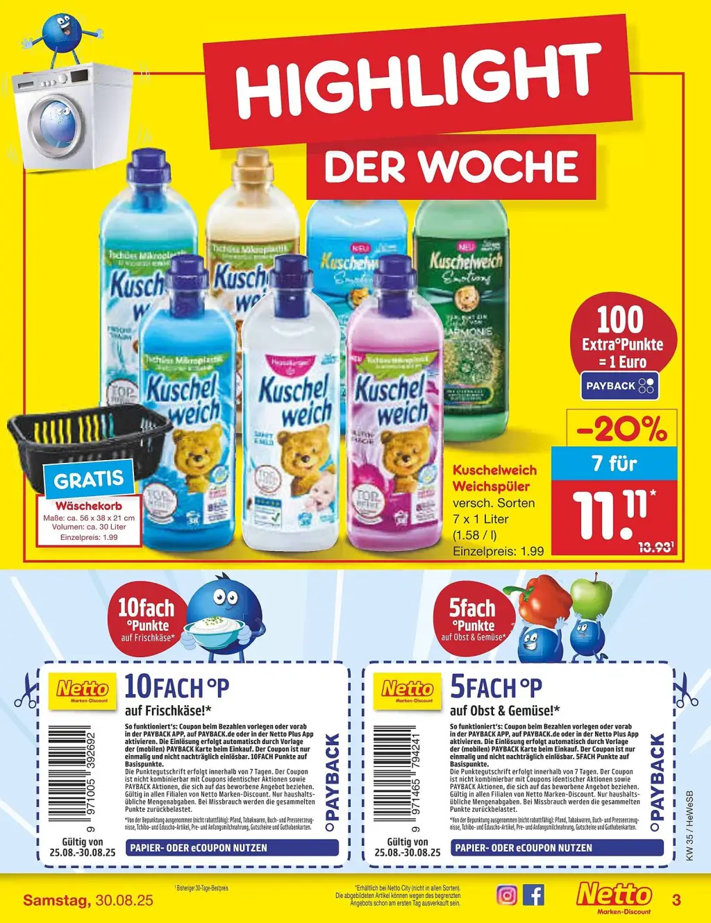 Netto Marken-Discount Prospekt KW35 mit aktuellen Angeboten und attraktiven Rabatten – günstige Lebensmittel, Sparen Sie bei Netto Marken-Discount Prospekt diese Woche!