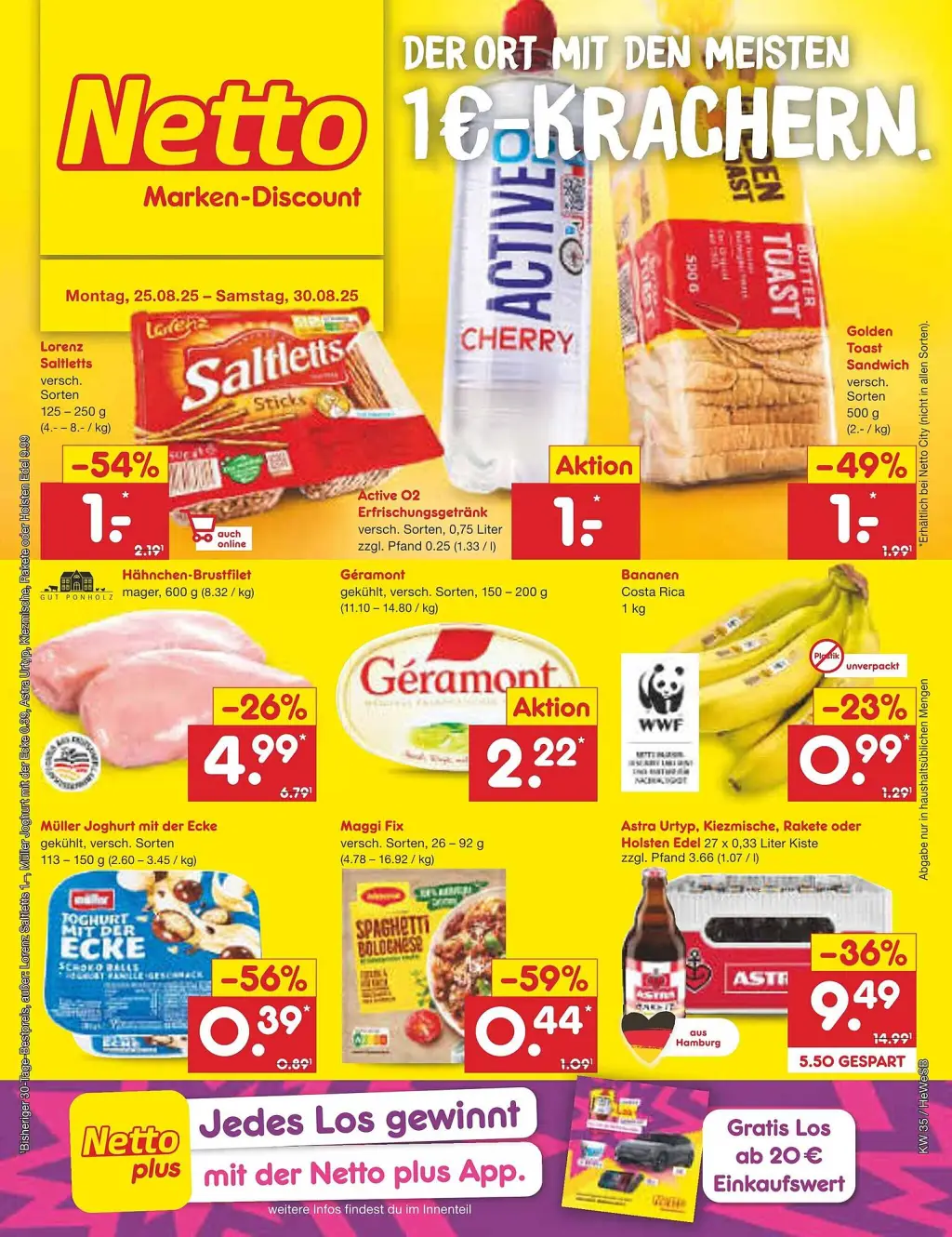 Netto Marken-Discount Prospekt KW35 mit aktuellen Angeboten und attraktiven Rabatten – günstige Lebensmittel, Sparen Sie bei Netto Marken-Discount Prospekt diese Woche!