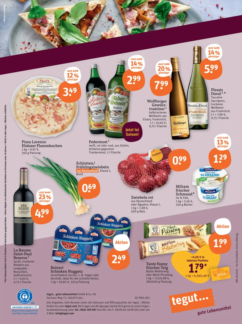 tegut Prospekt KW36 mit aktuellen Angeboten und attraktiven Rabatten – günstige Lebensmittel, Sparen Sie bei tegut Prospekt diese Woche!
