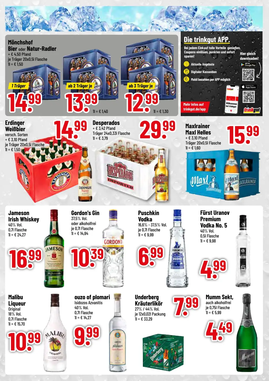 trinkgut Prospekt KW36 mit aktuellen Angeboten und attraktiven Rabatten – günstige Lebensmittel, Sparen Sie bei trinkgut Prospekt diese Woche!