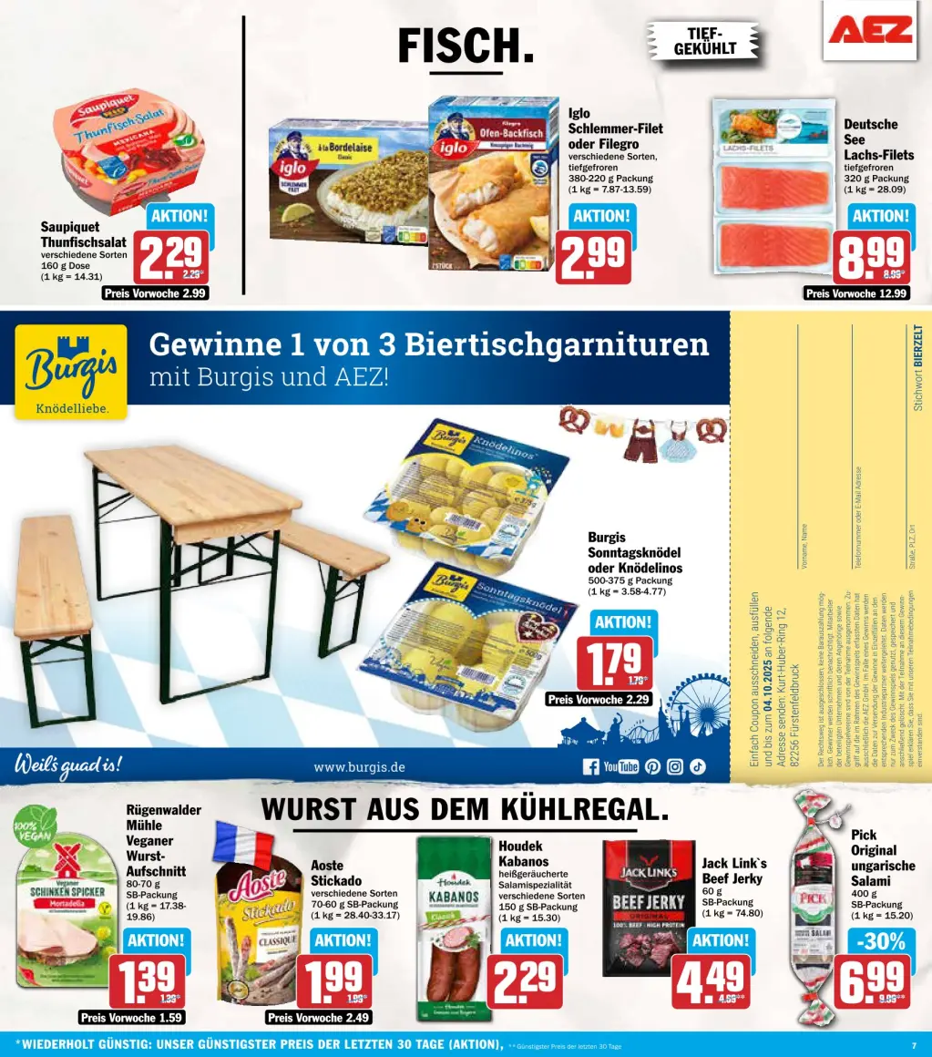 AEZ Prospekt KW39 mit aktuellen Angeboten und attraktiven Rabatten – günstige Lebensmittel, Sparen Sie bei AEZ Prospekt diese Woche!