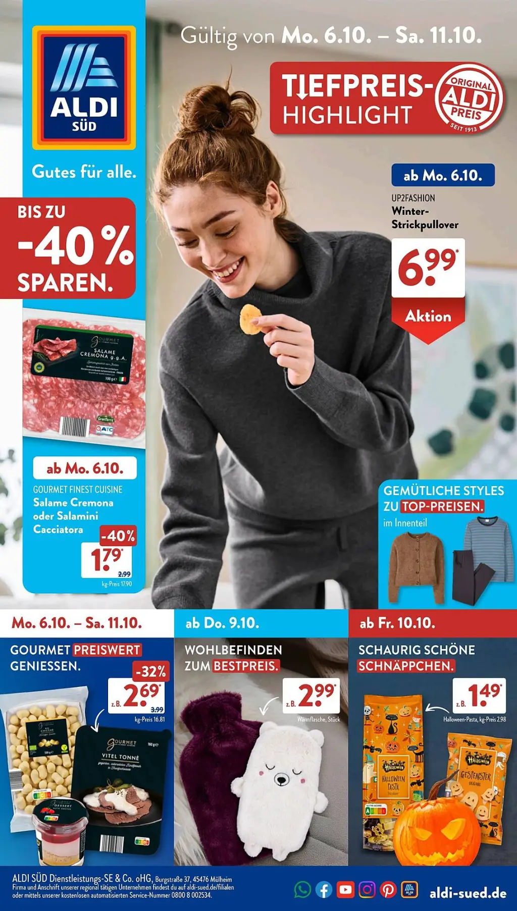 Aldi Süd Prospekt KW41 mit aktuellen Angeboten und attraktiven Rabatten – günstige Lebensmittel, Sparen Sie bei Aldi Süd Prospekt diese Woche!