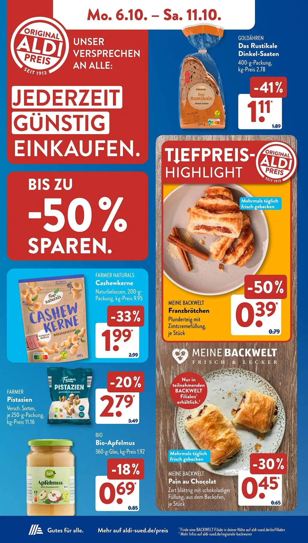 Aldi Süd Prospekt KW41 mit aktuellen Angeboten und attraktiven Rabatten – günstige Lebensmittel, Sparen Sie bei Aldi Süd Prospekt diese Woche!