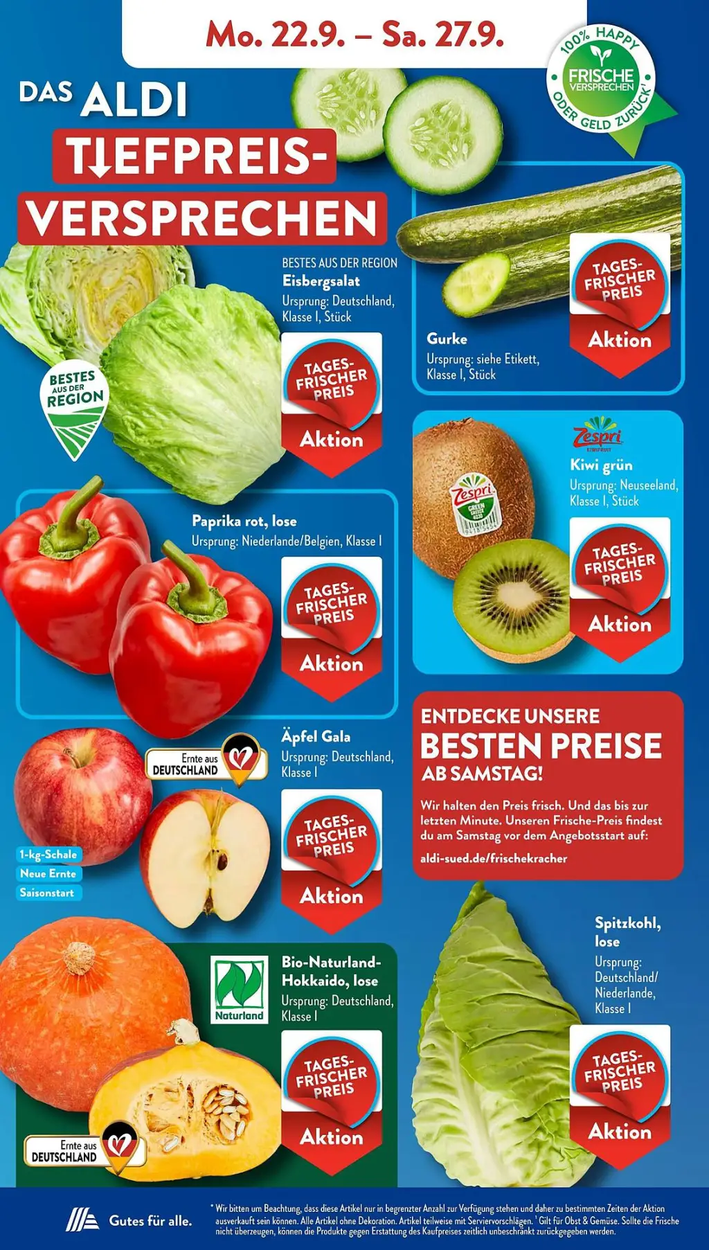 Aldi Süd Prospekt KW39 mit aktuellen Angeboten und attraktiven Rabatten – günstige Lebensmittel, Sparen Sie bei Aldi Süd Prospekt diese Woche!