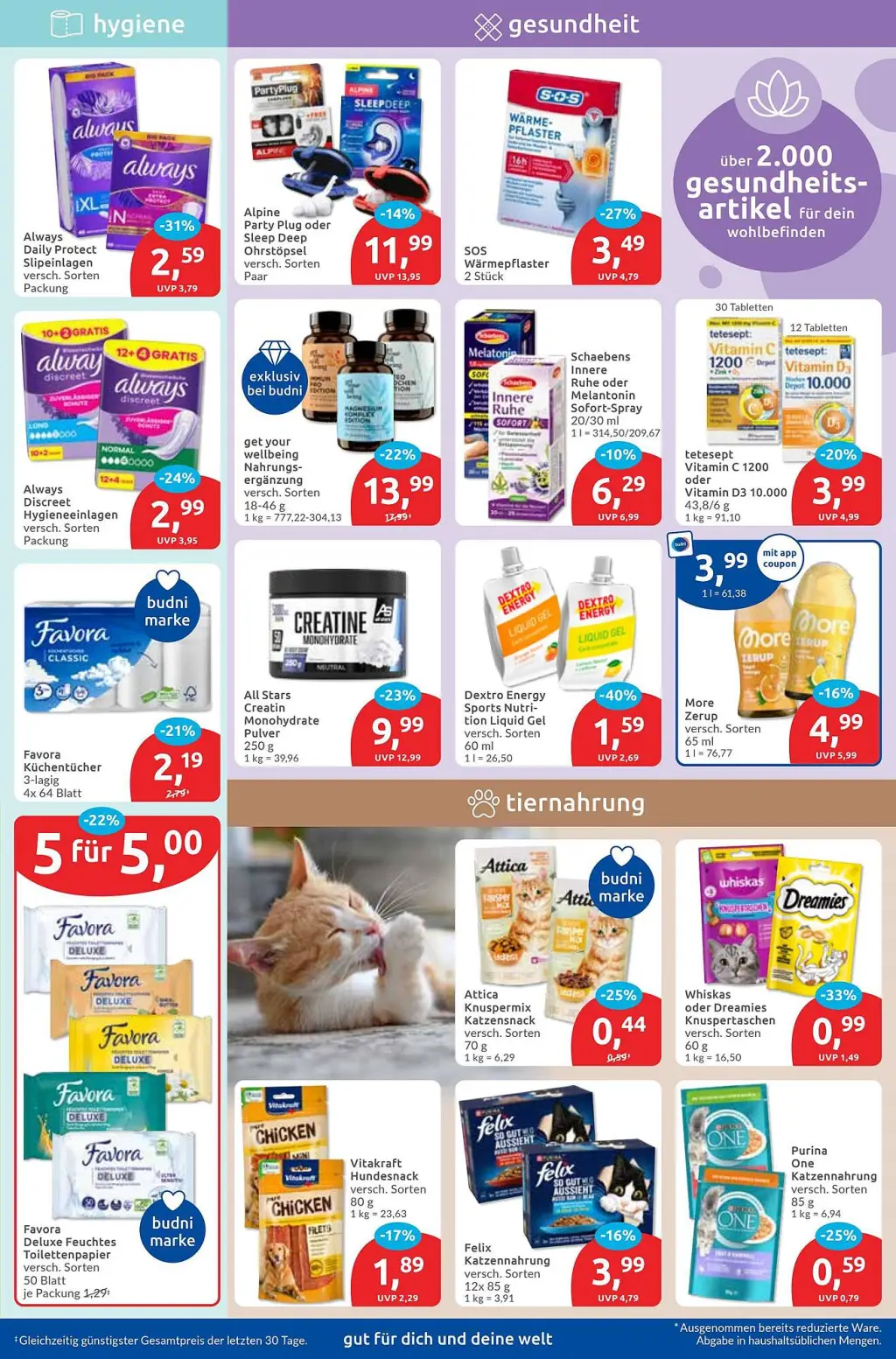 Budni Prospekt KW40 mit aktuellen Angeboten und attraktiven Rabatten – günstige Lebensmittel, Sparen Sie bei Budni Prospekt diese Woche!