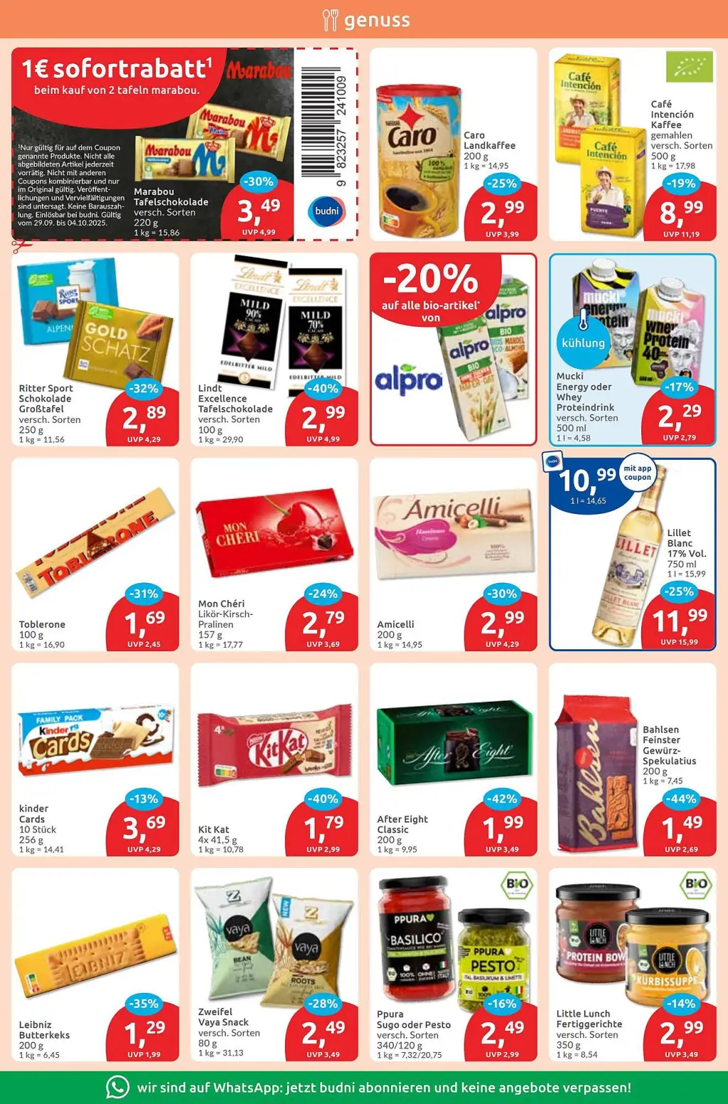 Budni Prospekt KW40 mit aktuellen Angeboten und attraktiven Rabatten – günstige Lebensmittel, Sparen Sie bei Budni Prospekt diese Woche!