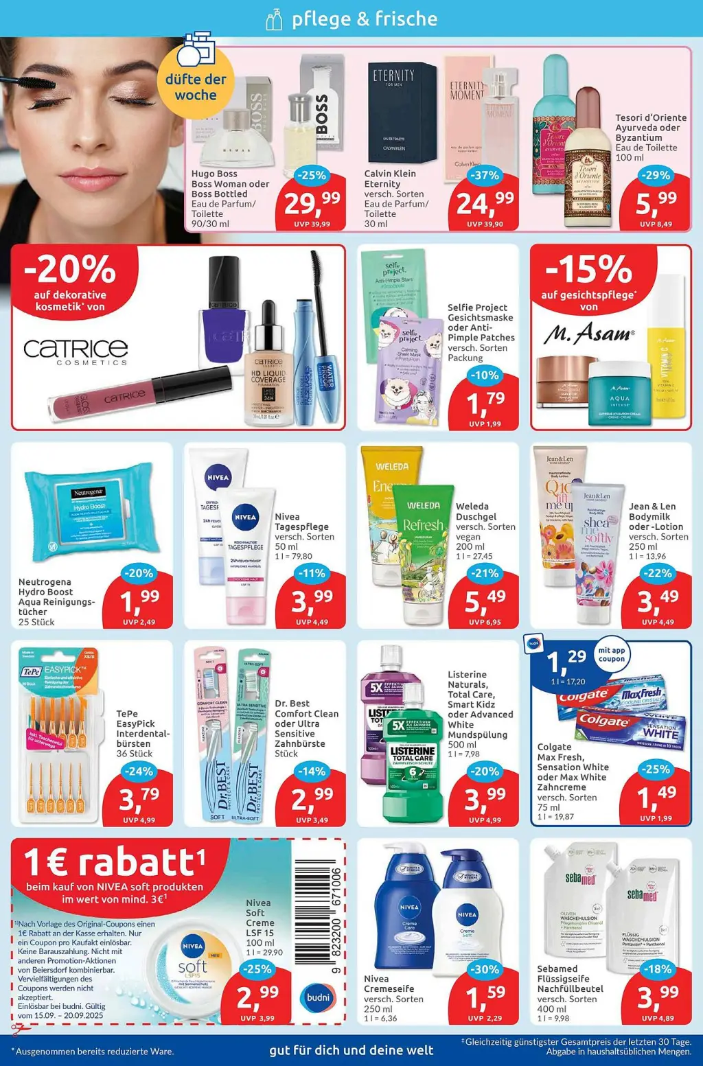 Budni Prospekt KW38 mit aktuellen Angeboten und attraktiven Rabatten – günstige Lebensmittel, Sparen Sie bei Budni Prospekt diese Woche!