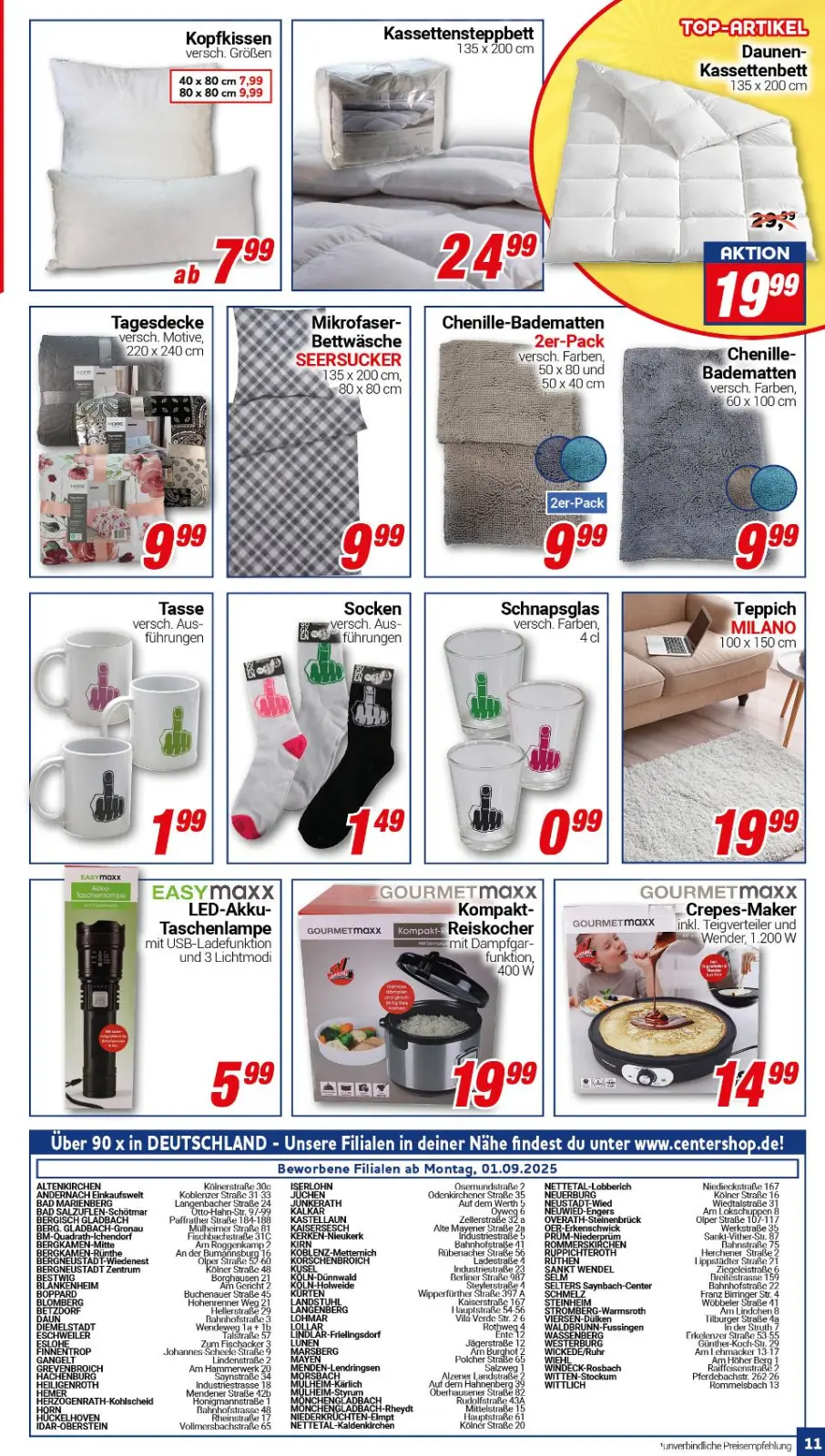 CENTERSHOP Prospekt KW37 mit aktuellen Angeboten und attraktiven Rabatten – günstige Lebensmittel, Sparen Sie bei CENTERSHOP Prospekt diese Woche!