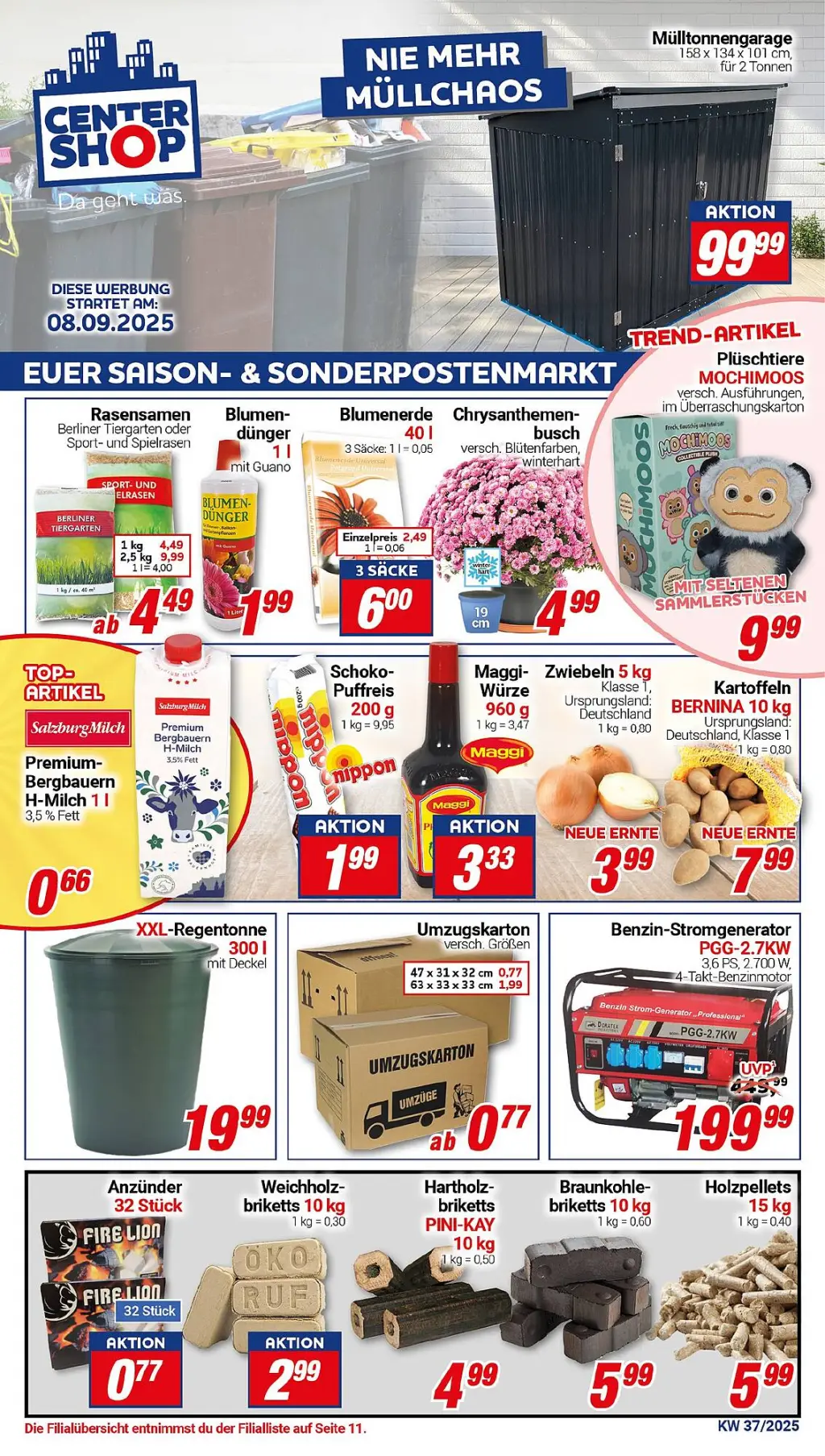 CENTERSHOP Prospekt KW37 mit aktuellen Angeboten und attraktiven Rabatten – günstige Lebensmittel, Sparen Sie bei CENTERSHOP Prospekt diese Woche!
