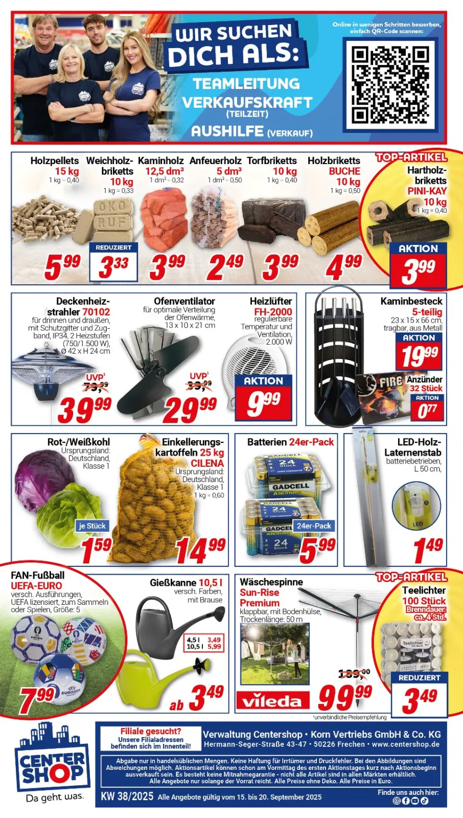 CENTERSHOP Prospekt KW38 mit aktuellen Angeboten und attraktiven Rabatten – günstige Lebensmittel, Sparen Sie bei CENTERSHOP Prospekt diese Woche!