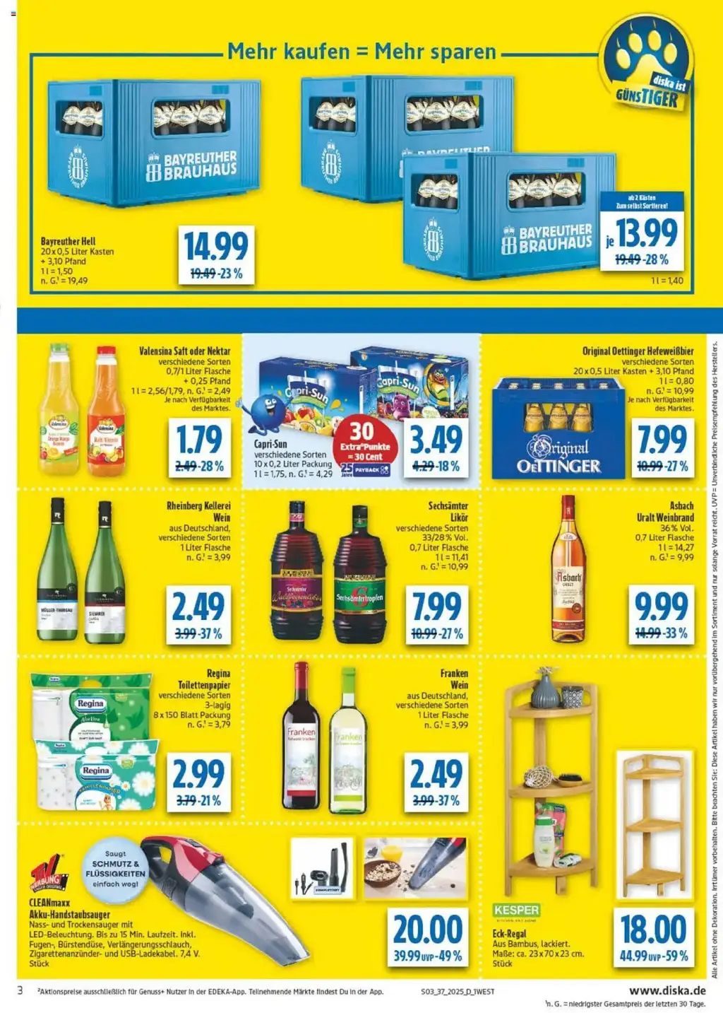 diska Prospekt KW37 mit aktuellen Angeboten und attraktiven Rabatten – günstige Lebensmittel, Sparen Sie bei diska Prospekt diese Woche!