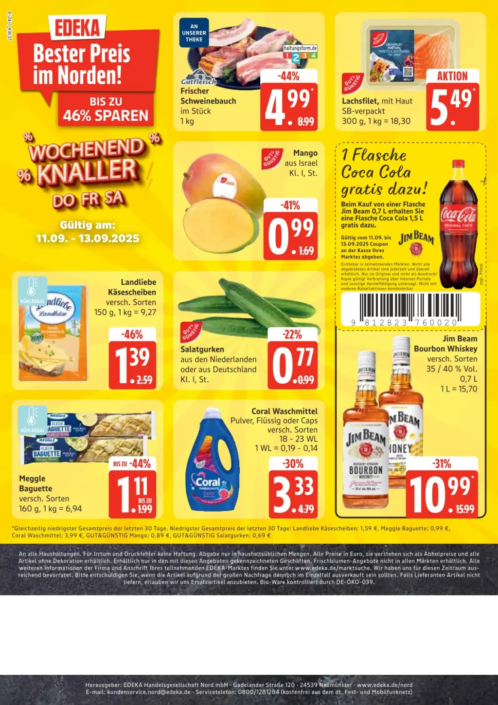 Edeka Prospekt KW37 mit aktuellen Angeboten und attraktiven Rabatten – günstige Lebensmittel, Sparen Sie bei Edeka Prospekt diese Woche!