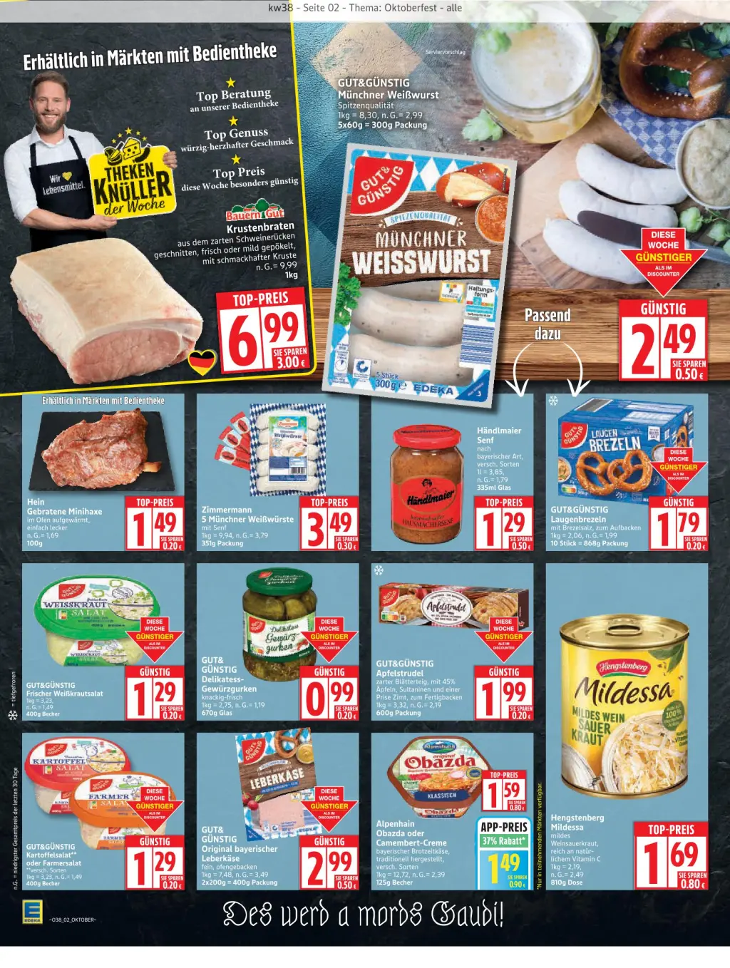 Edeka Prospekt KW38 mit aktuellen Angeboten und attraktiven Rabatten – günstige Lebensmittel, Sparen Sie bei Edeka Prospekt diese Woche!