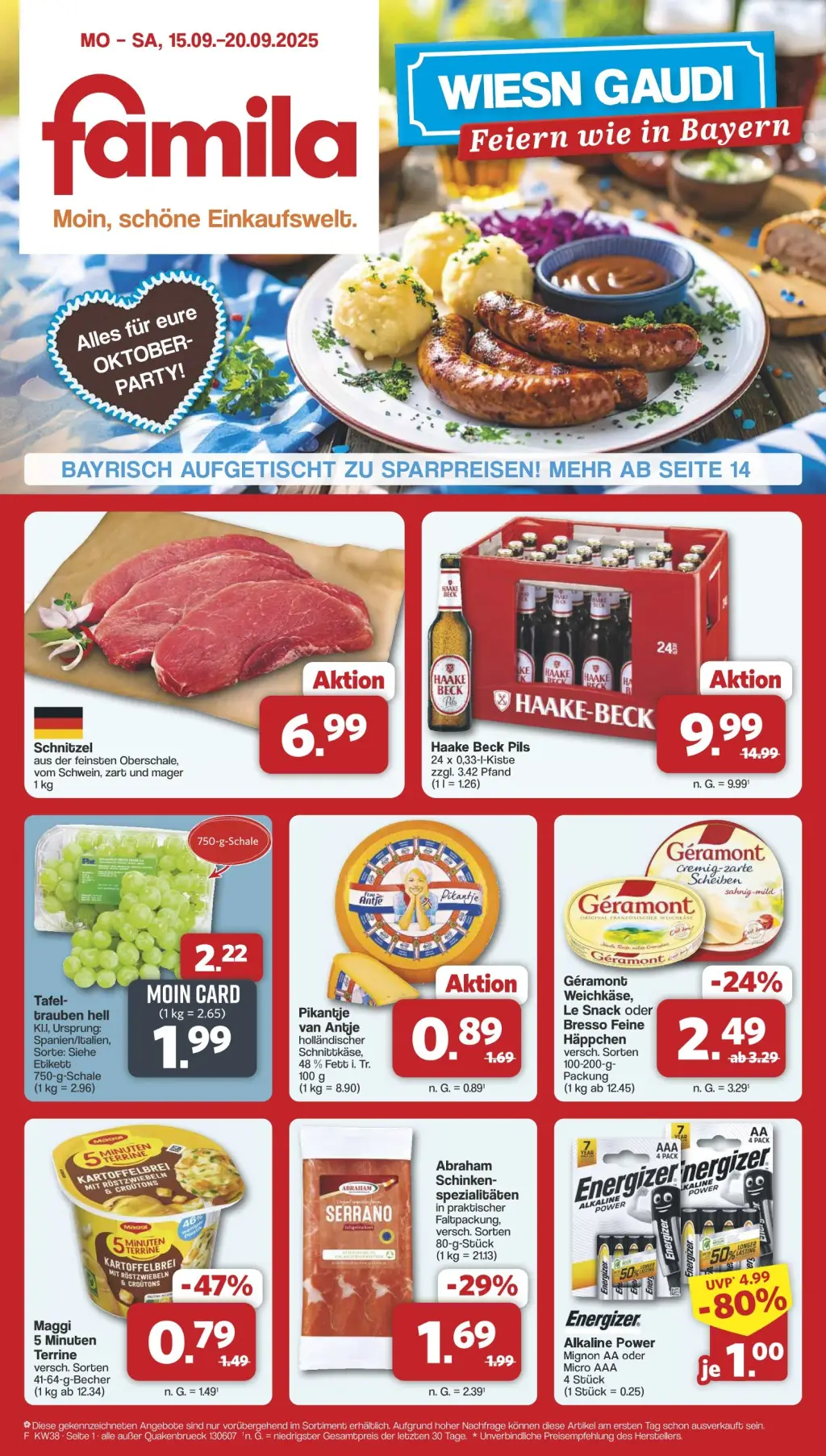 Famila Prospekt KW38 mit aktuellen Angeboten und attraktiven Rabatten – günstige Lebensmittel, Sparen Sie bei Famila Prospekt diese Woche!