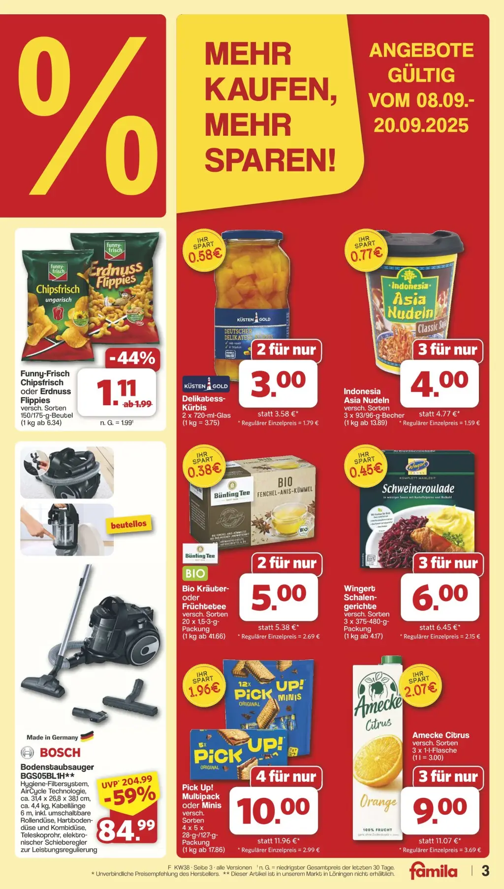 Famila Prospekt KW38 mit aktuellen Angeboten und attraktiven Rabatten – günstige Lebensmittel, Sparen Sie bei Famila Prospekt diese Woche!