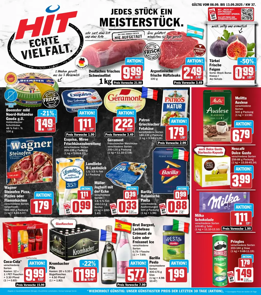 Hit Prospekt KW37 mit aktuellen Angeboten und attraktiven Rabatten – günstige Lebensmittel, Sparen Sie bei Hit Prospekt diese Woche!