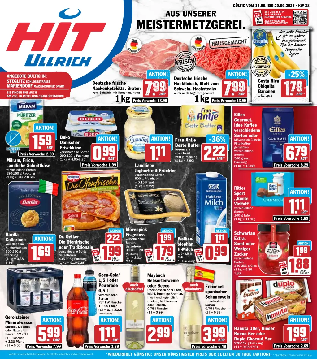 Hit Prospekt KW38 mit aktuellen Angeboten und attraktiven Rabatten – günstige Lebensmittel, Sparen Sie bei Hit Prospekt diese Woche!