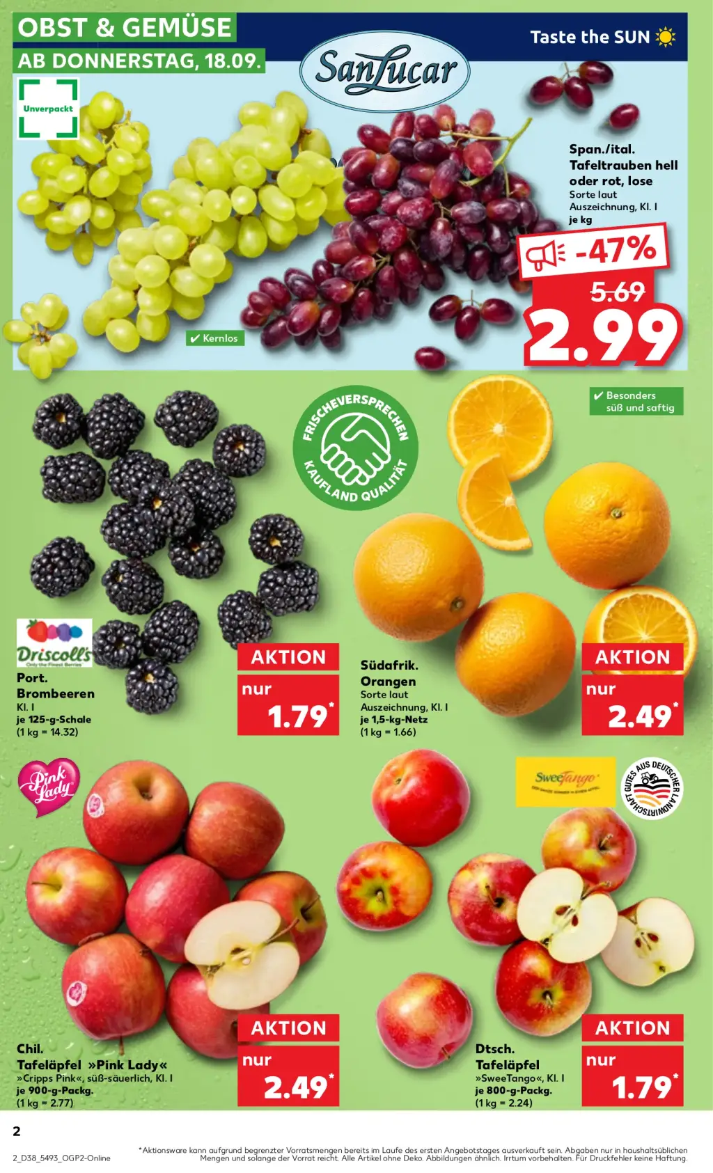 Kaufland Prospekt KW38 mit aktuellen Angeboten und attraktiven Rabatten – günstige Lebensmittel, Sparen Sie bei Kaufland Prospekt diese Woche!