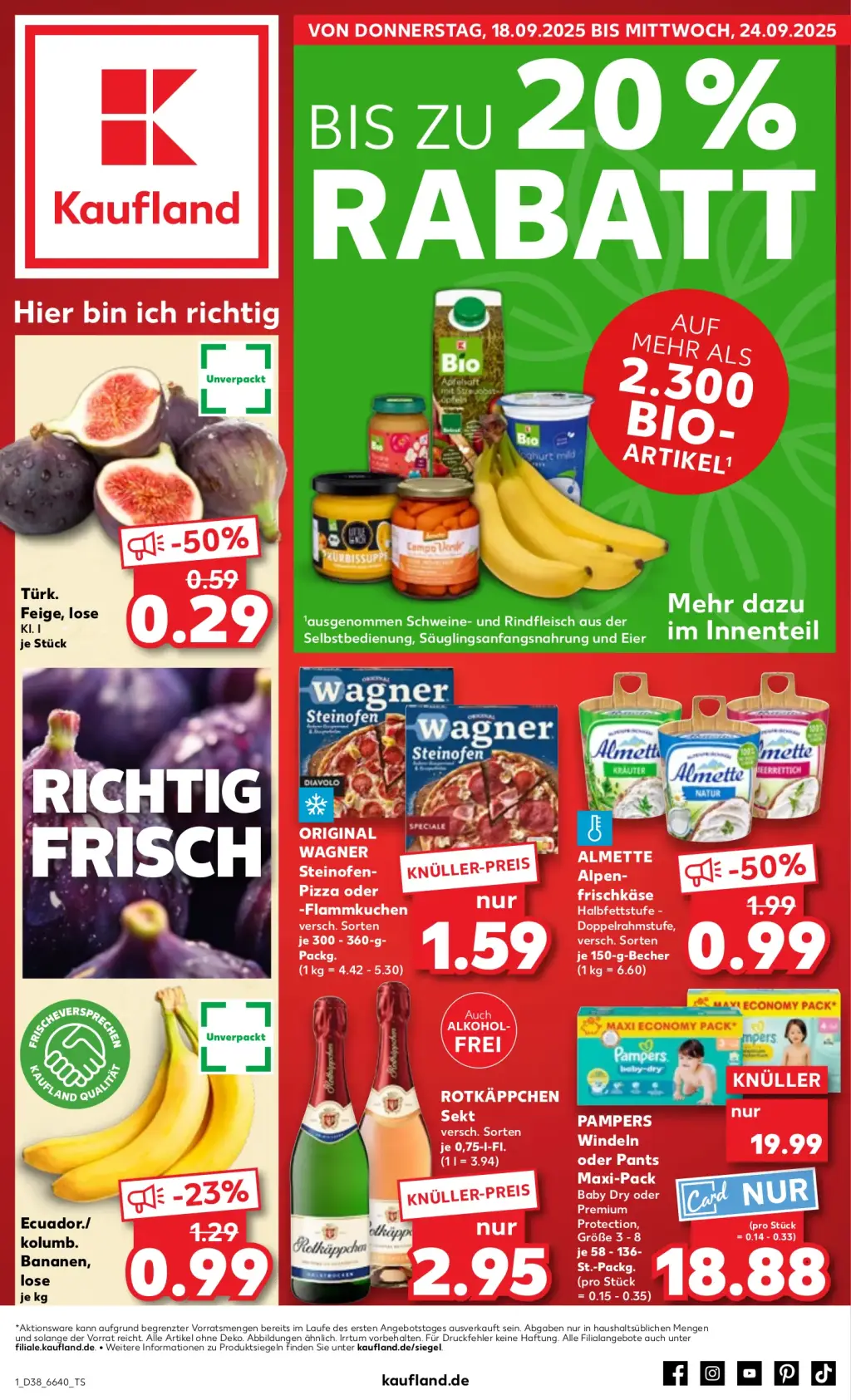 Kaufland Prospekt KW38 mit aktuellen Angeboten und attraktiven Rabatten – günstige Lebensmittel, Sparen Sie bei Kaufland Prospekt diese Woche!